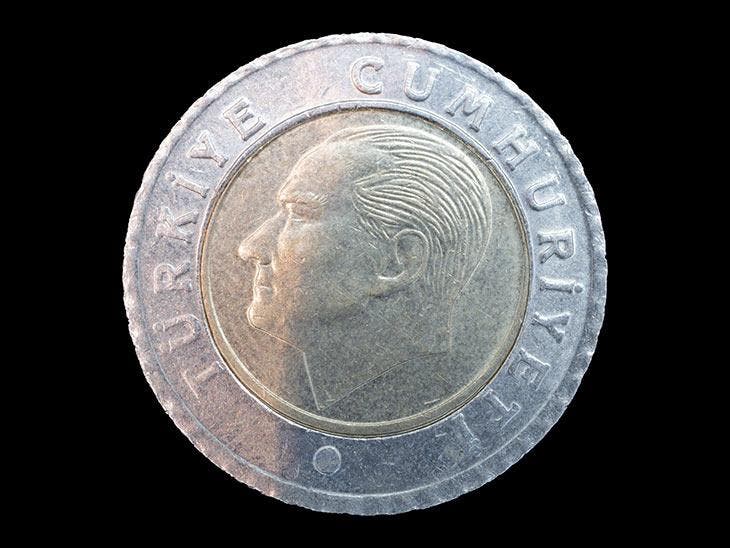 1 Turkish lira coin