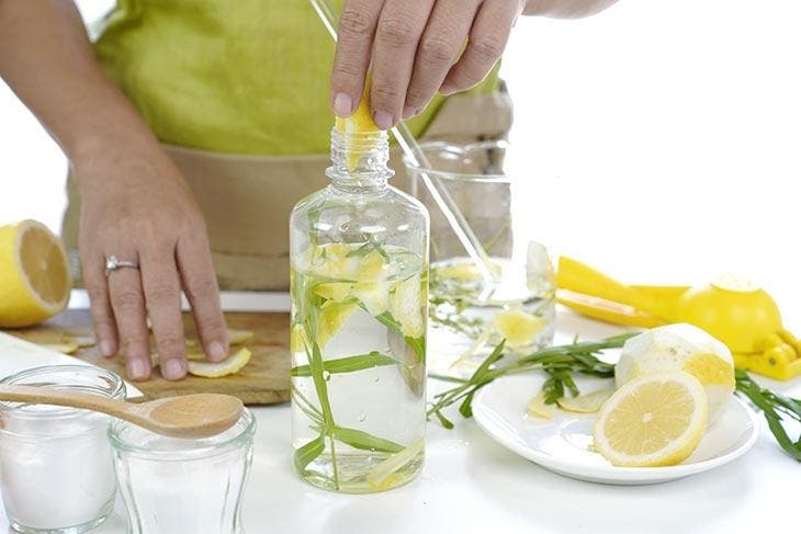 Solution with lemon juice