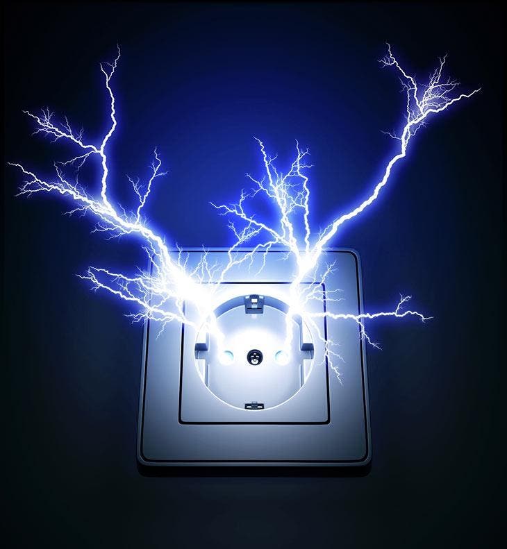 Sparks in the electrical outlet