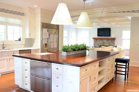Kitchen island with lots of drawers