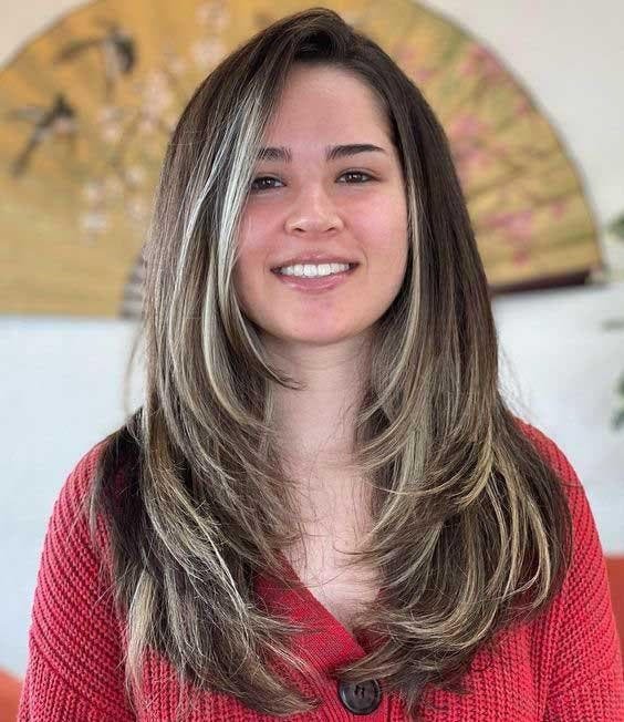 From long hair to the face