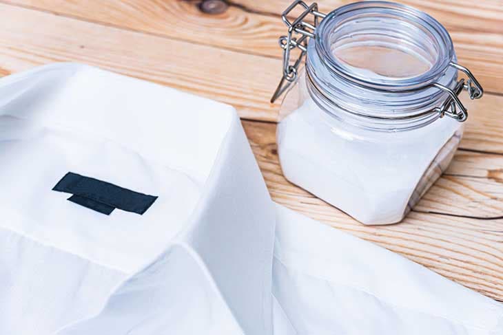 Baking soda and white shirt